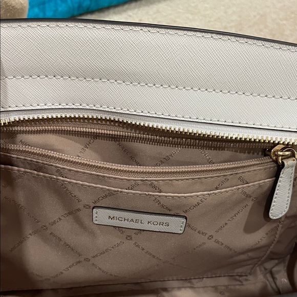 Michael Kors White and Gold Studded Satchel - Picture 10 of 13